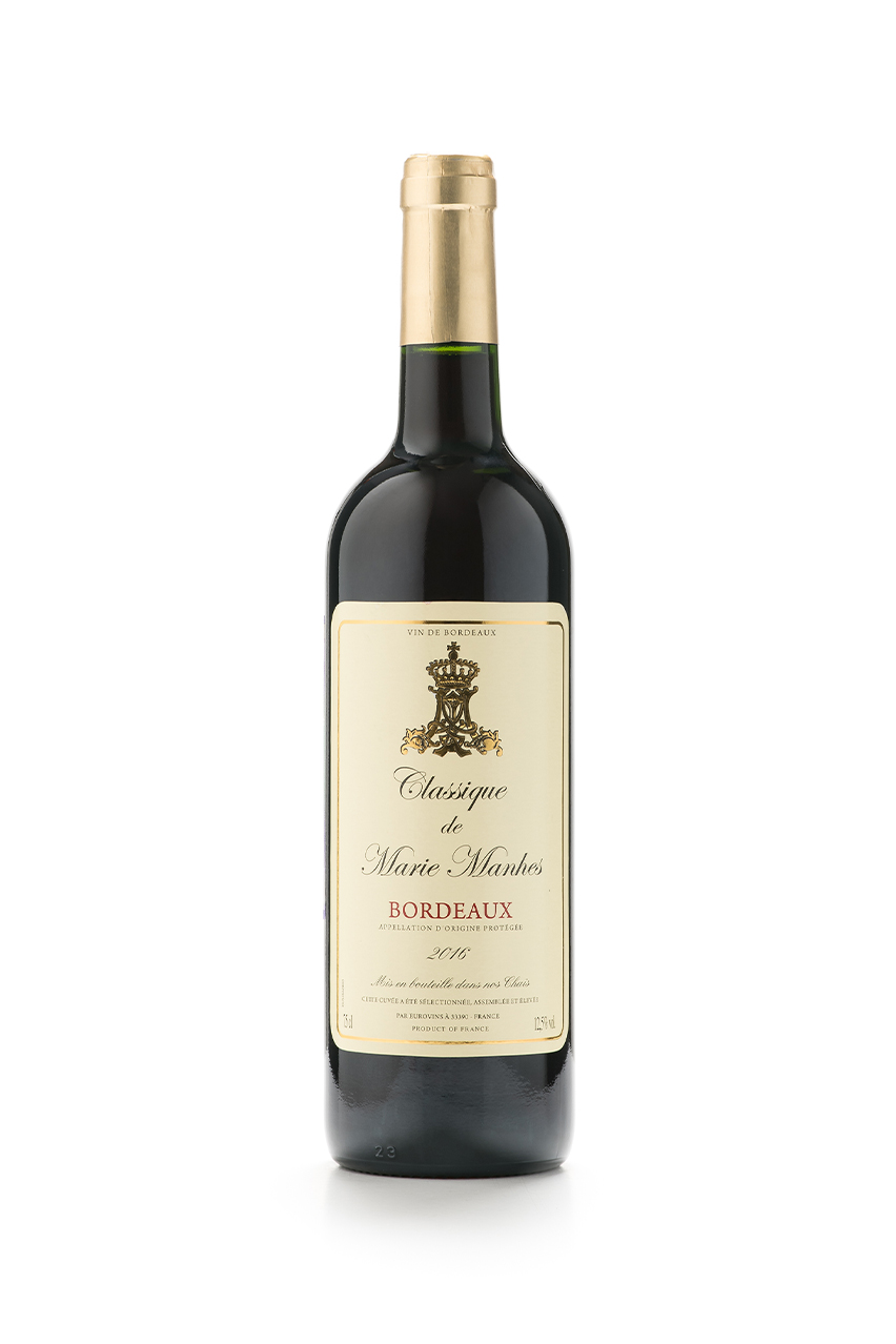 Вино Классик де Мари Манес Бордо, AOC, красное, сухое, 0.75л